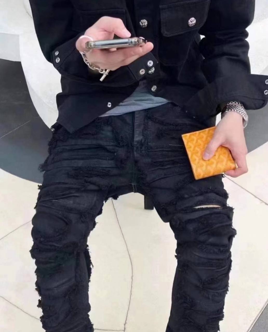 Ri** Ow**s Jeans Destroyed Black